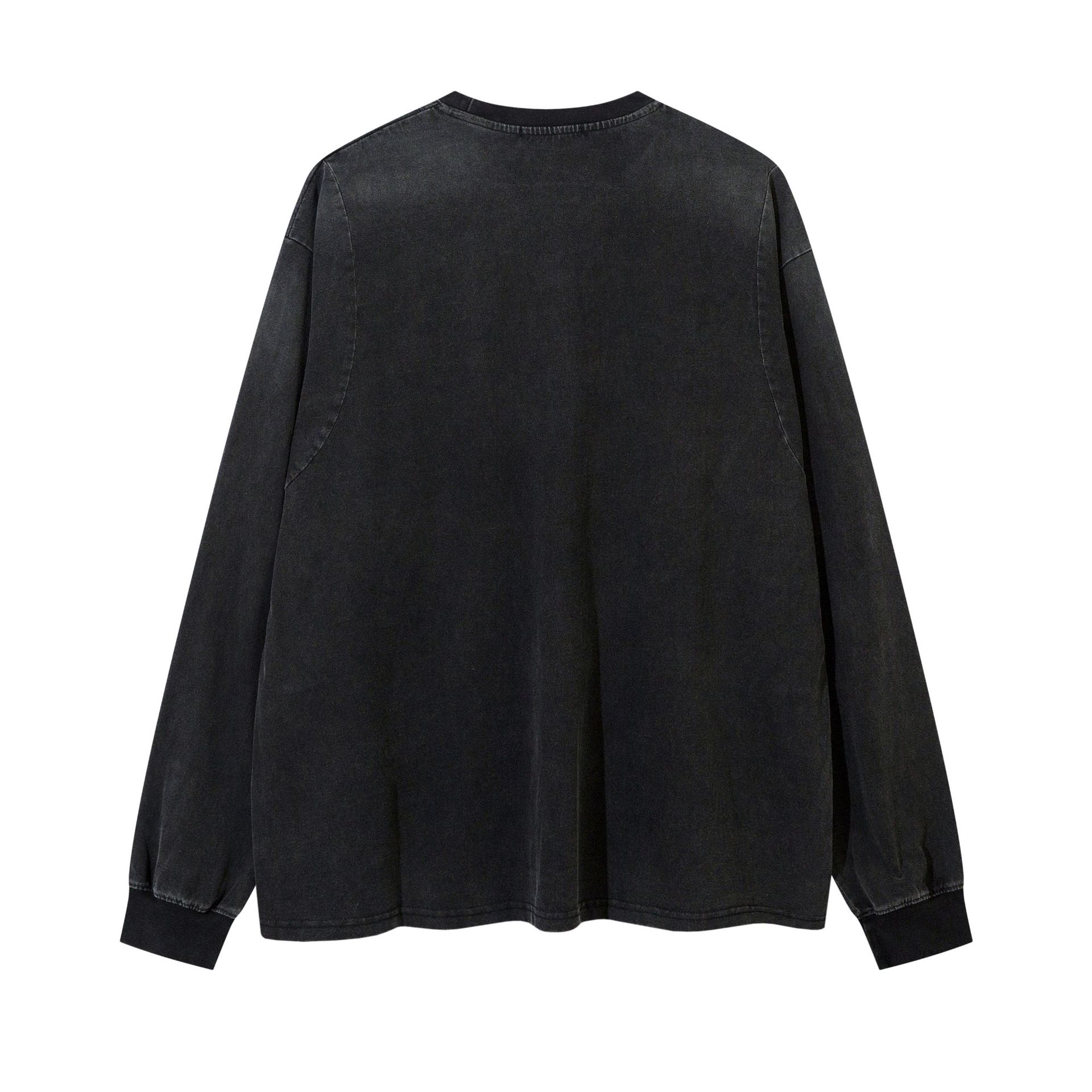 Cotton Long Sleeve Faded Color Block Hoody