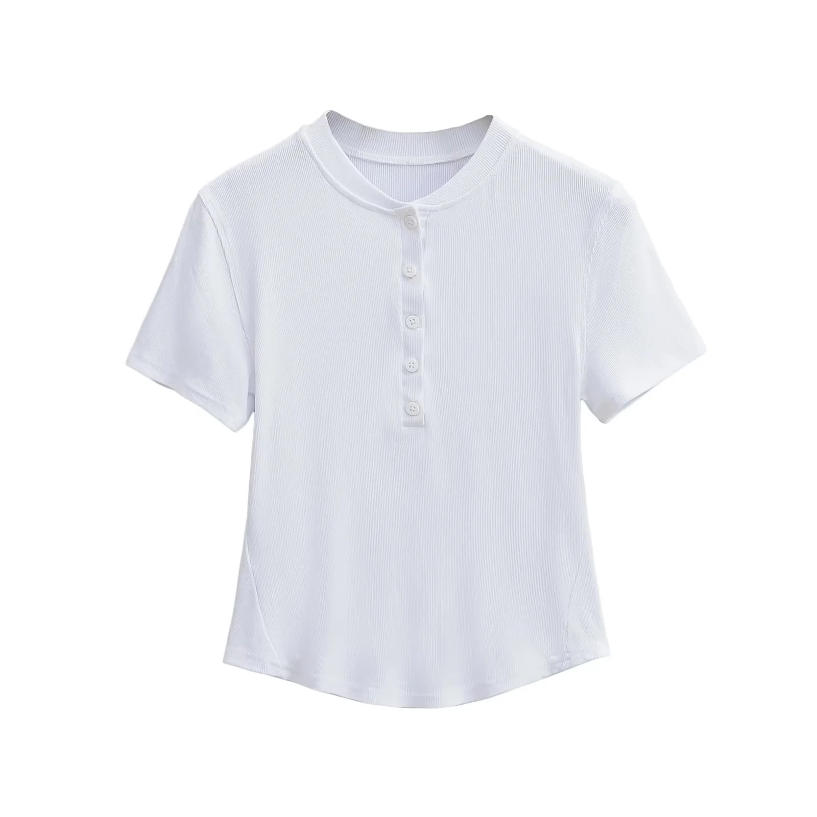 Ladies Plain Fitted Crew Neck Tee