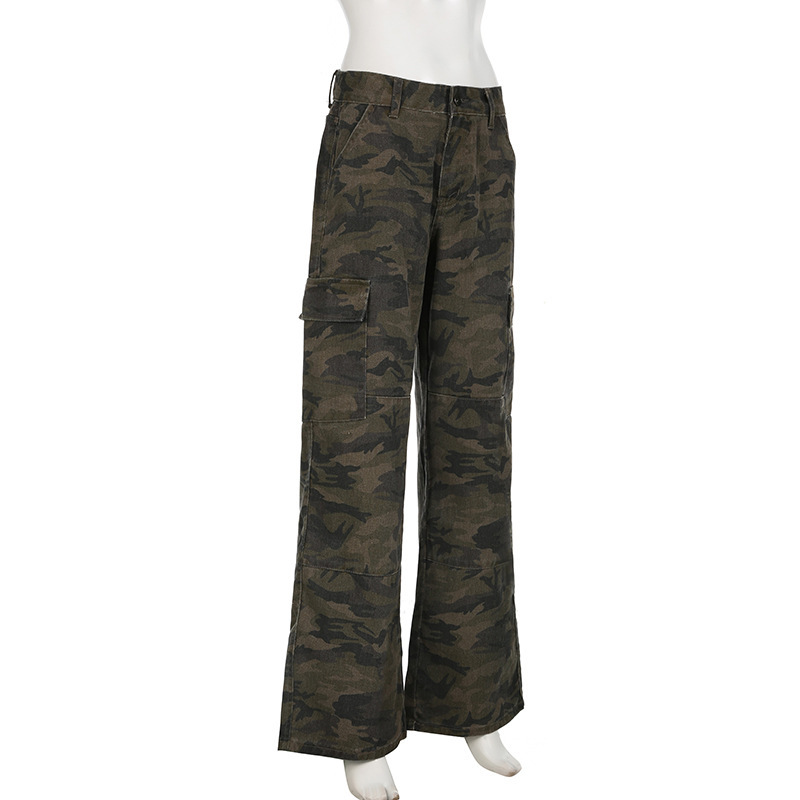 Make old camouflage workwear jeans