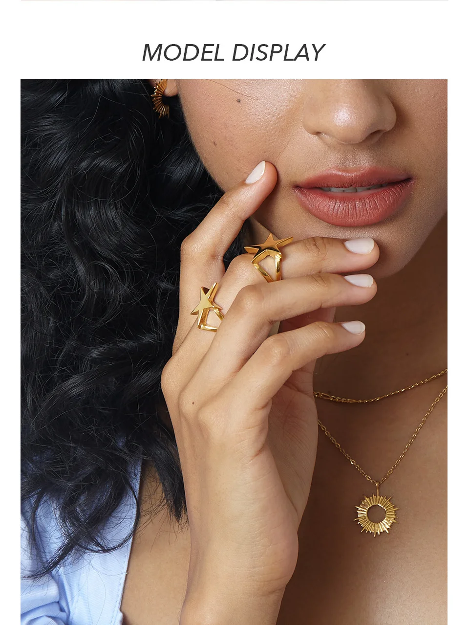 Star Rings For Women Trendy Stainless Steel Geometric Ring Personality Fashion Jewelry