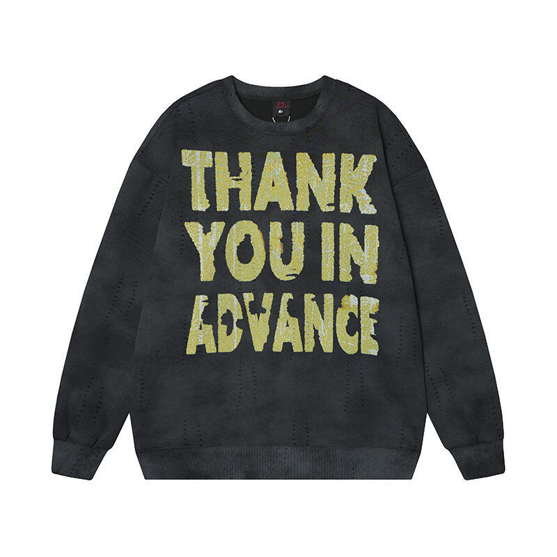 Oversized Cotton Alphabet Print Hoodie