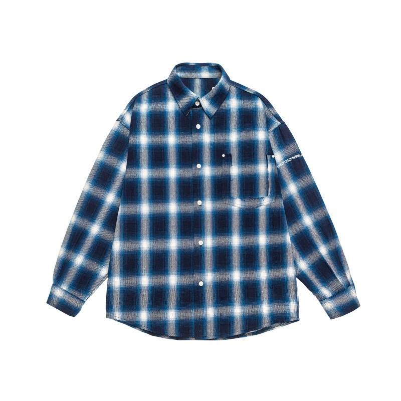 Men's Oversized Check Cotton Blend Shirt