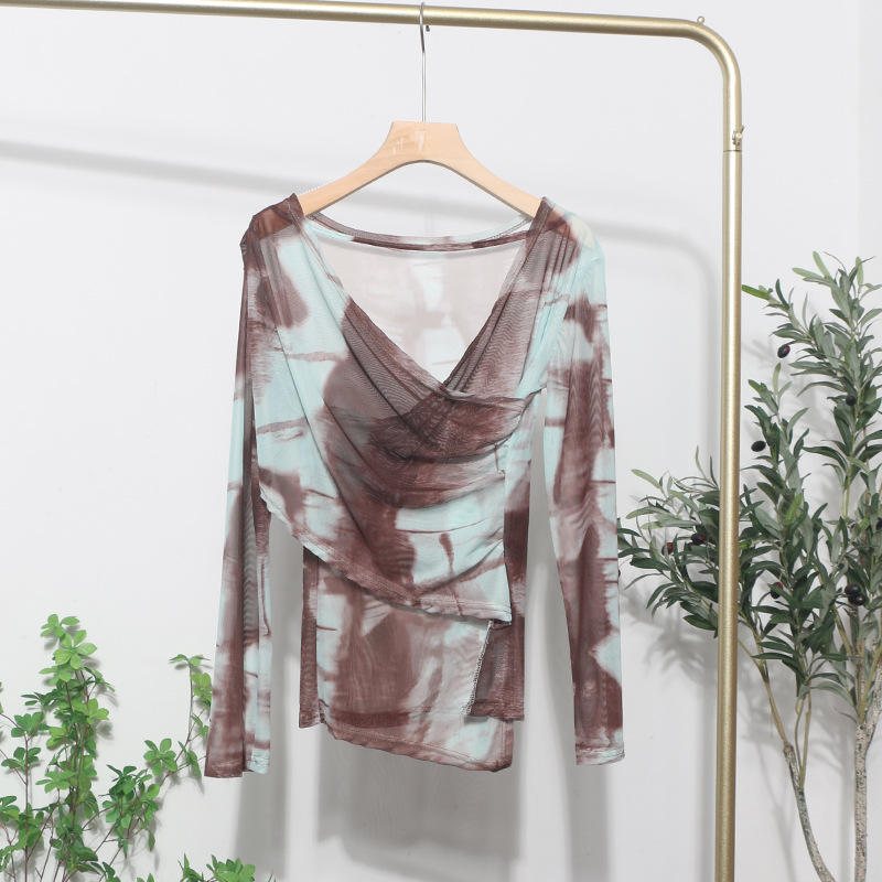 Desire Asymmetrical Long Single Sleeve Blouse