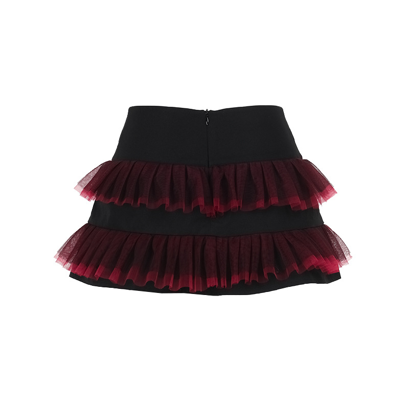 Ladies' Edgy Polyester Color Block Mini Skirt