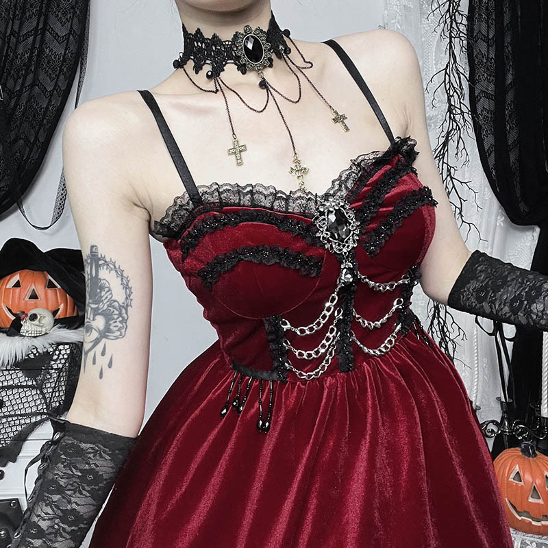 Dark Solid Private Lady Sleeveless Dress