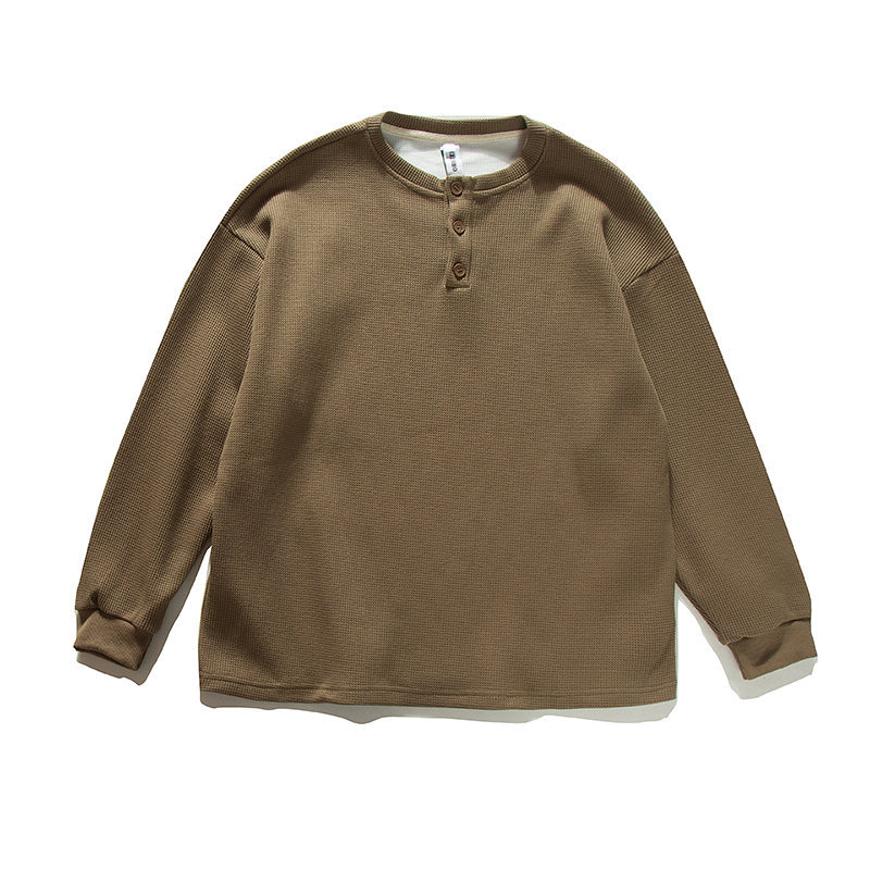 Oversized Button-Front Long Sleeve Textured Polyester Sweater