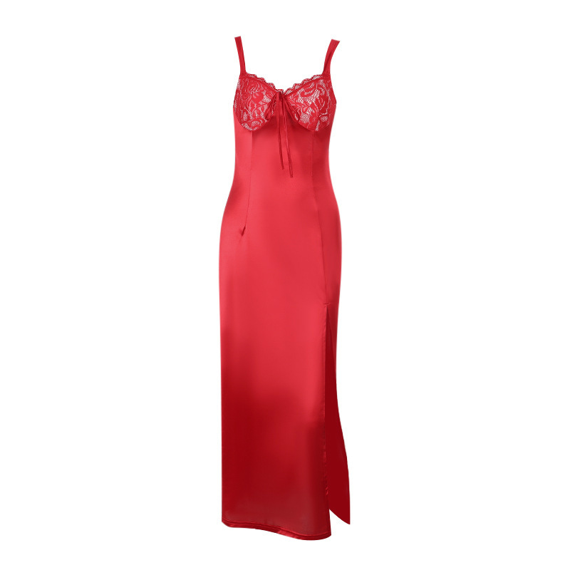 Strappy V-Neck High Waist Side Split Pencil Dress