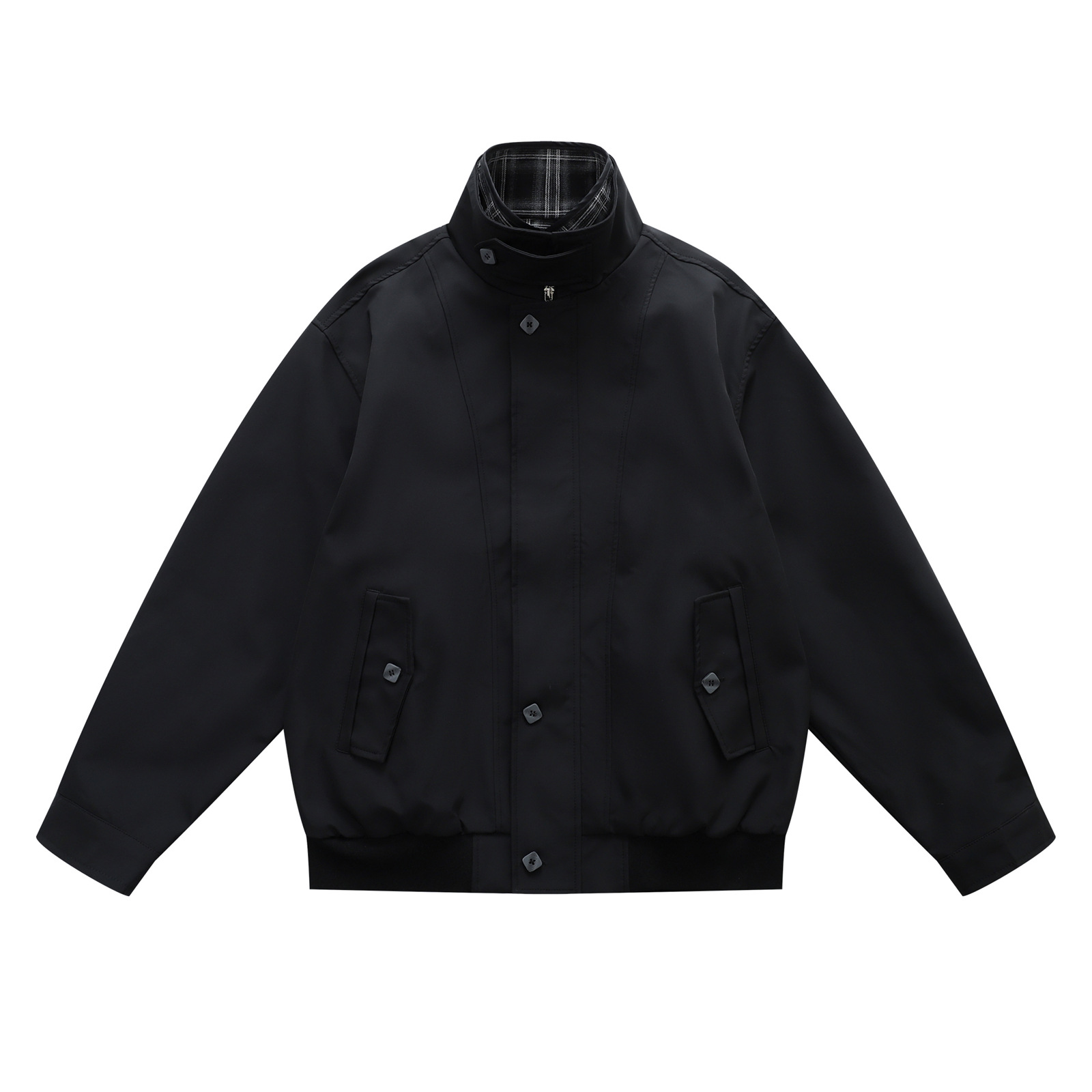 Two-Piece Plaid Patchwork Jacket Harrington High-End Couple Outerwear