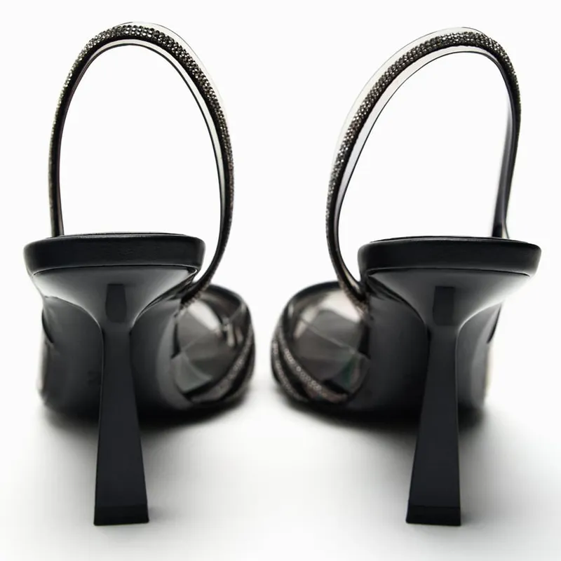 Women High Heels Slingback Stiletto Luxury Brand Pointed Wedding Bride Shoes Ladies Pumps Elegant