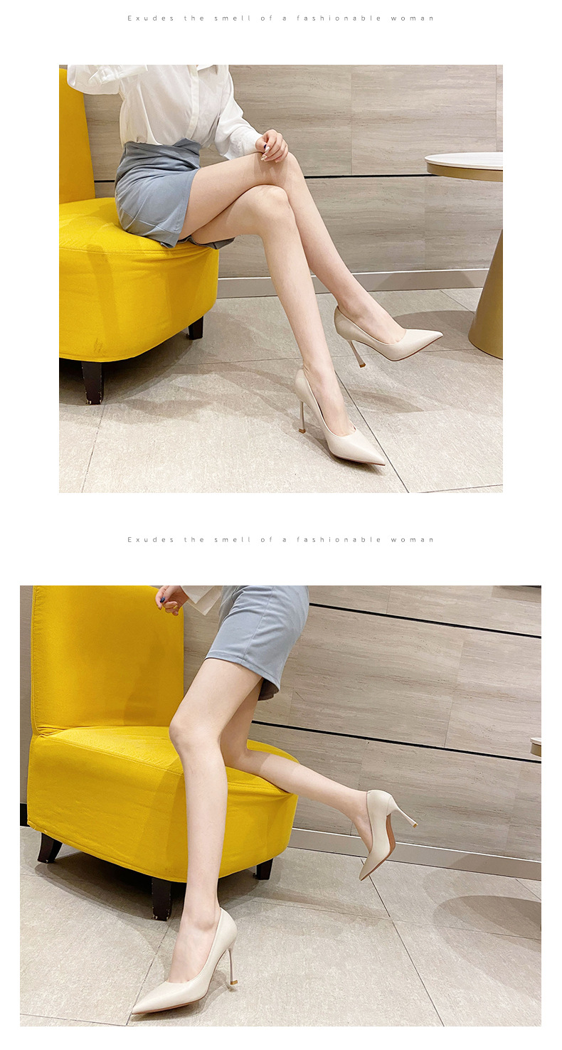Pointed toe stiletto high heels, fairy style solid color high heels, French super high heels for women