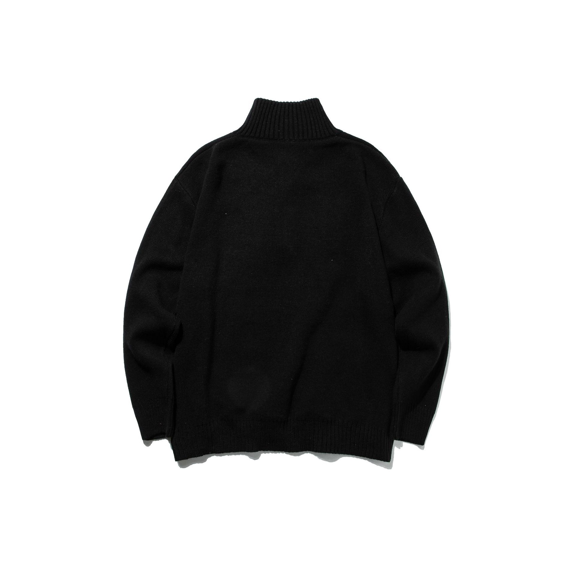 Plain Stand Collar Sweater Japanese Minimalist