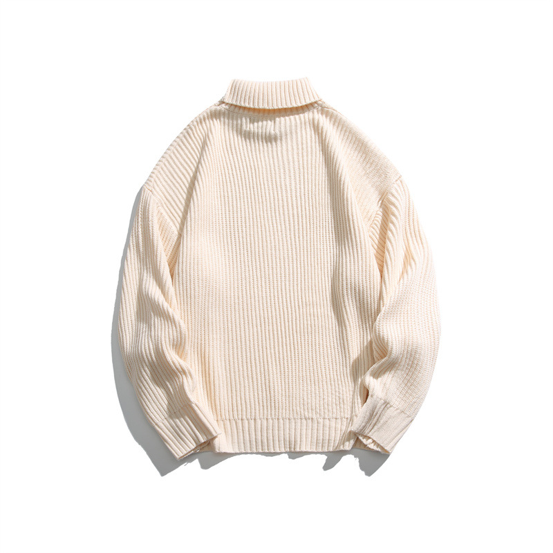 Oversized Japanese Workwear Jacquard Turtleneck Sweater
