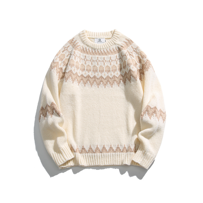 Oversized Japanese Workwear Jacquard Sweater