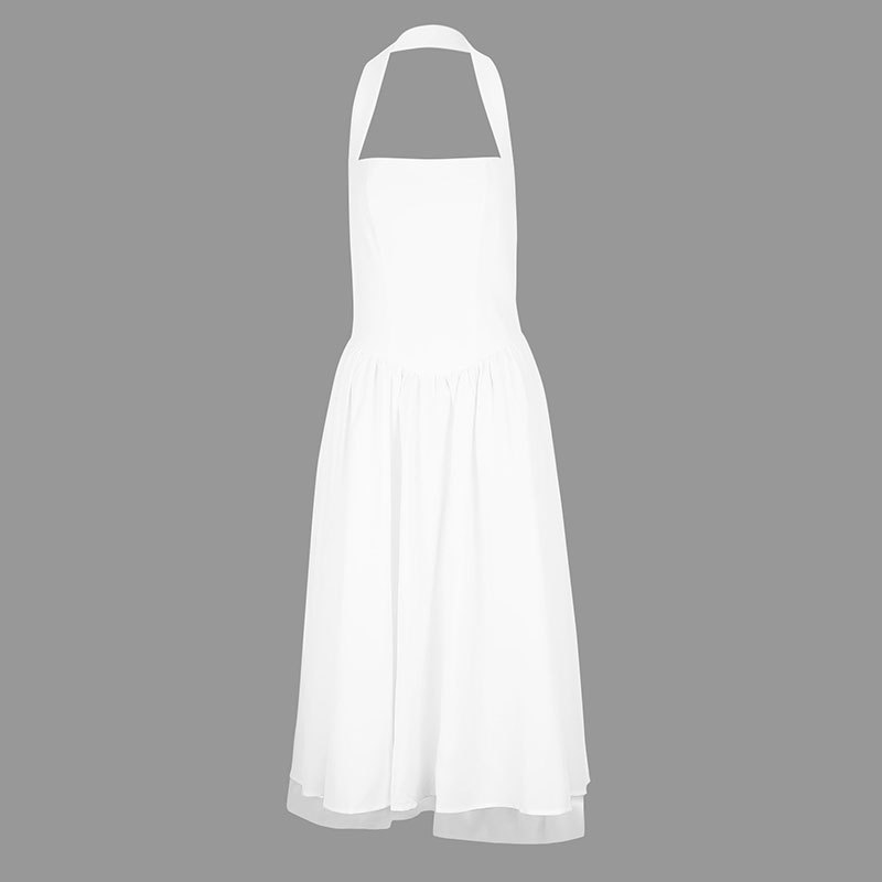 Halter Sleeveless Flared Maxi Dress