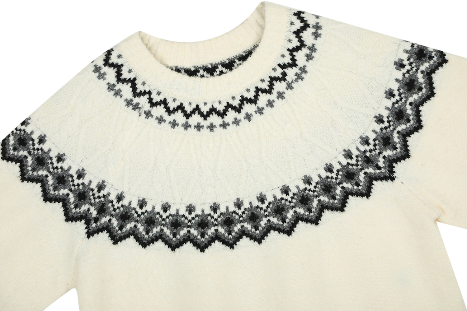 Street Style Man's Retro Round Collar Sweater