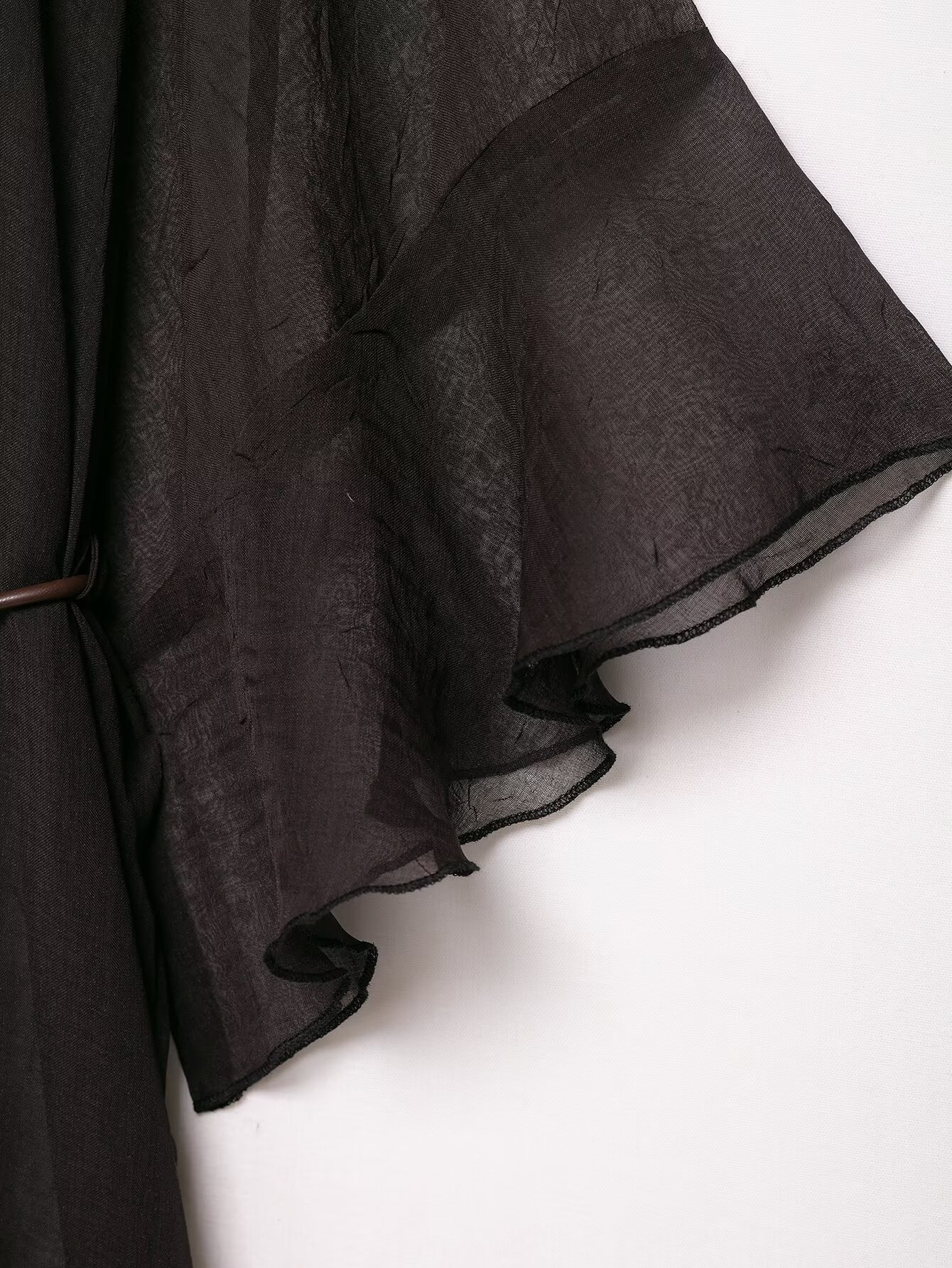 Bell Tie Front Fitted Plain Dress