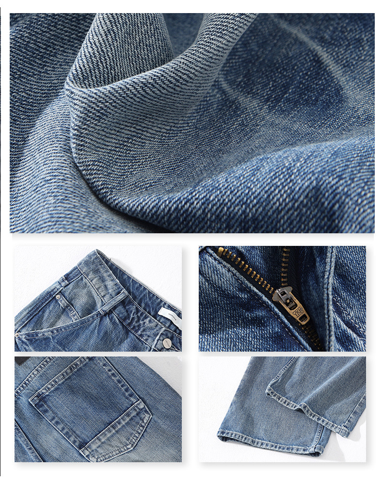 Women's Cracked Wide-Leg Jeans Summer Loose Drape Bell-Bottom Pants