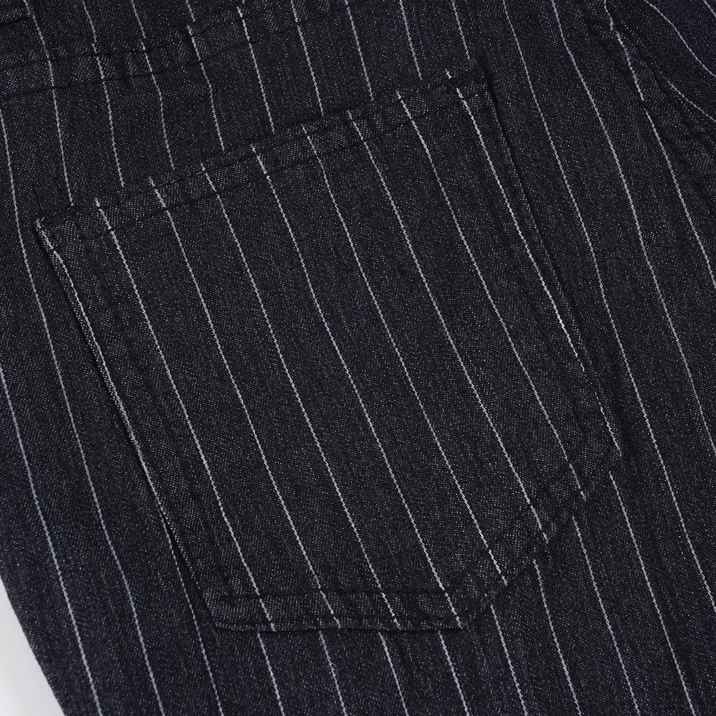 Striped contrasting horn slightly spicy low waist straight leg denim