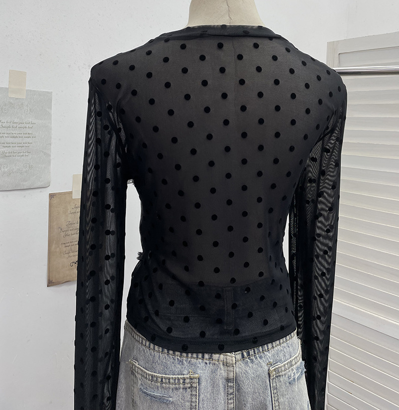 Asymmetric Distressed Jean Tailored Cropped Wrist-Length Tee