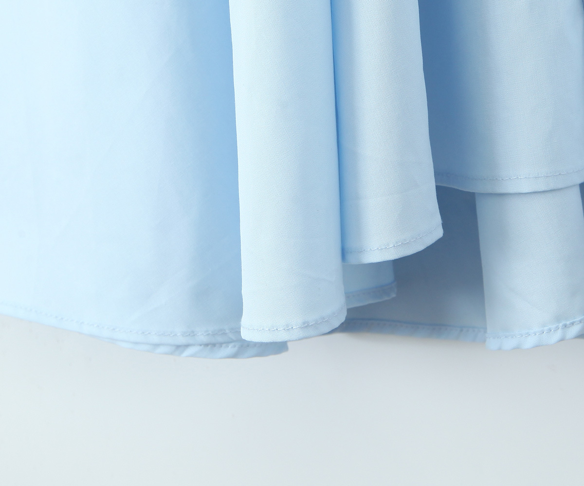 Blue neck tie long dress for women