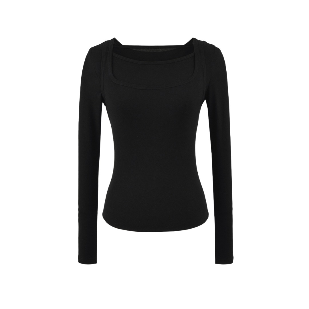 Ladies Sensual Bodycon Solid Long Sleeve Tee