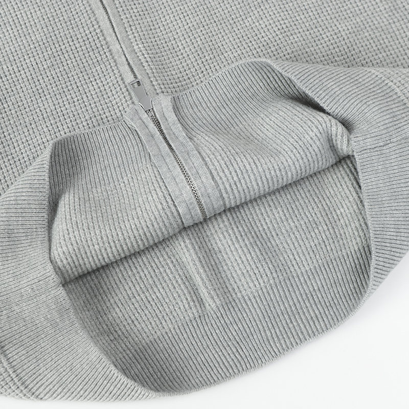 Relaxed Plain Ribbed Hood Wrap Cardigan