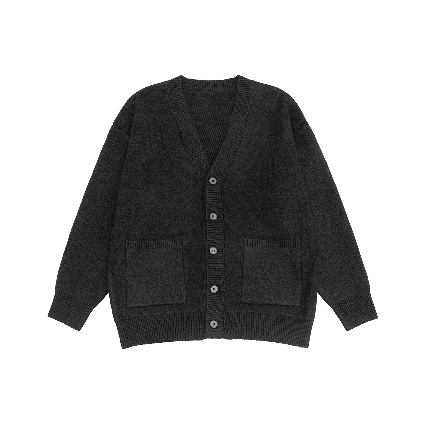 Slouchy Plain Polyester Cardigan