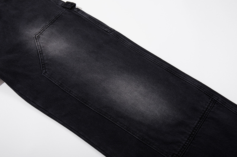 Loose Washed Multi-Pocket Straight Leg Wide Leg Jeans Unisex Loose Versatile Drapey Long Pants