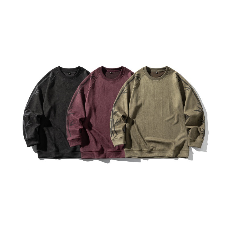 Relaxed Round Neck Botanical Design Sweatshirt