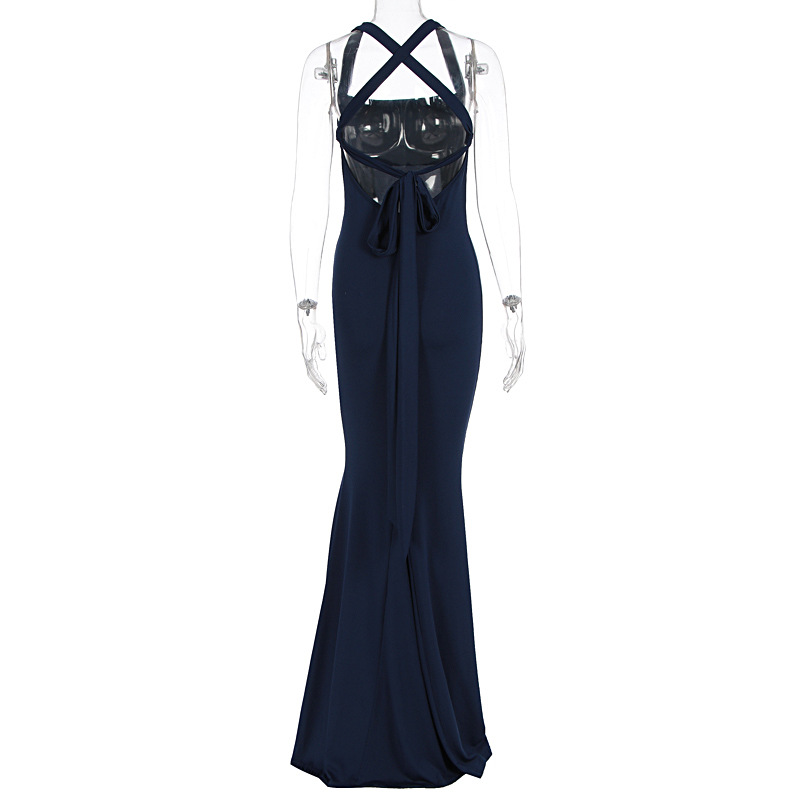 Square Neck Sleeveless Fitted High-Rise Open Back Dress