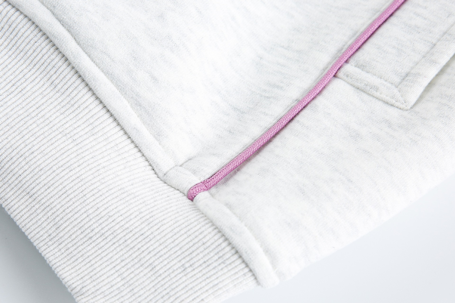 Cotton Blend Two-Tone Seam Hoodie
