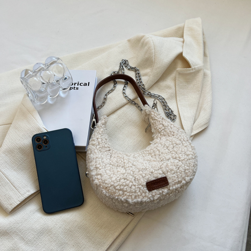 Fashion Faux Wool Fur Bags for Women Shoulder Bag Tote Crossbody Female Handbag