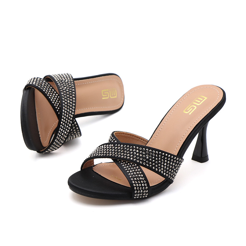 Sexy slim heel rhinestone women's high heels