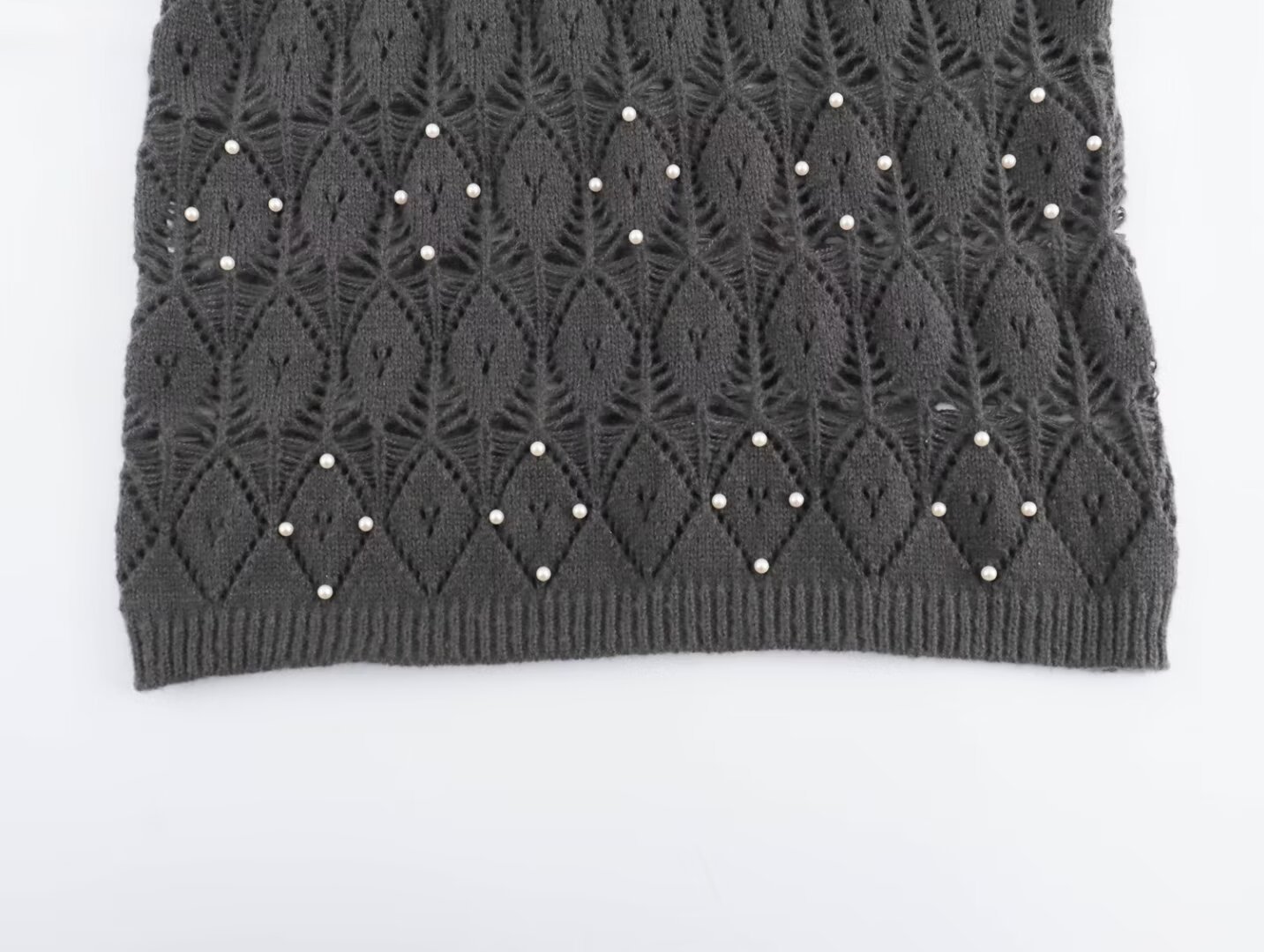Ladies Loose Solid Embellished Crew Full Sleeve Shirt