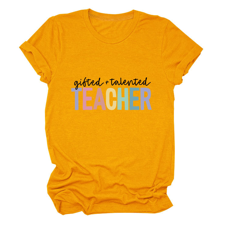 Ladies Geometric Print Crew Neck T-shirt