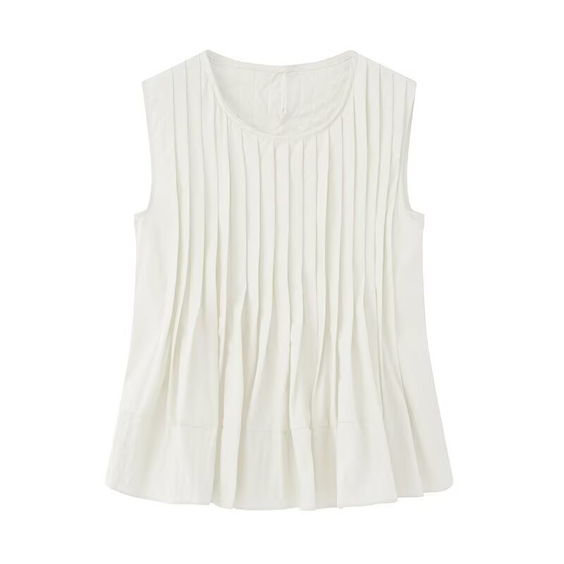 Solid Pin-Tuck Tank Top