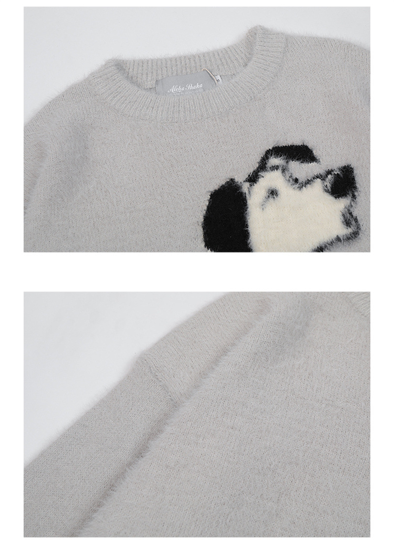 Unisex Japanese Workwear Loose Fit Color Block Sweater