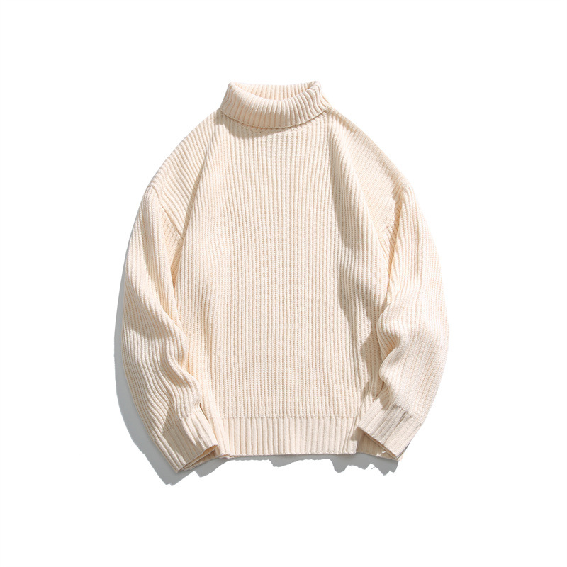Oversized Japanese Workwear Jacquard Turtleneck Sweater