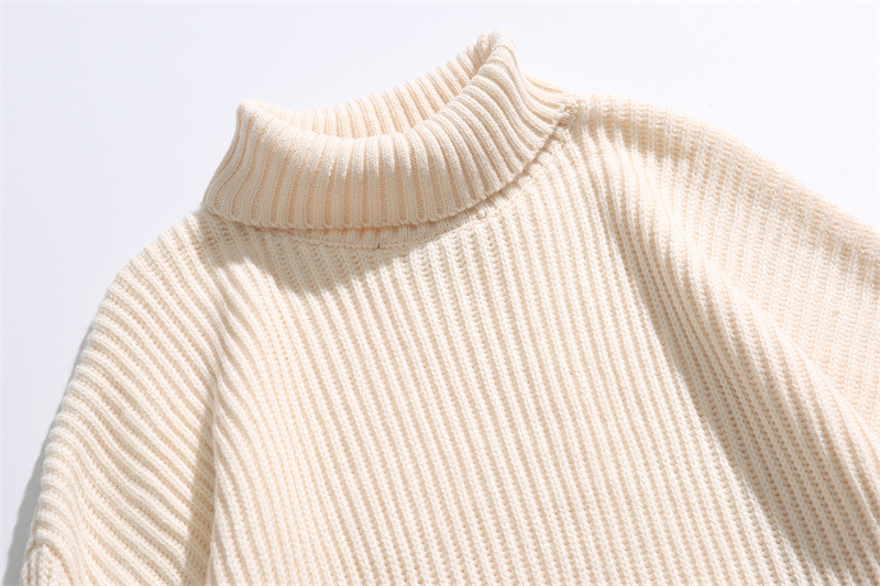 Oversized Japanese Workwear Jacquard Turtleneck Sweater