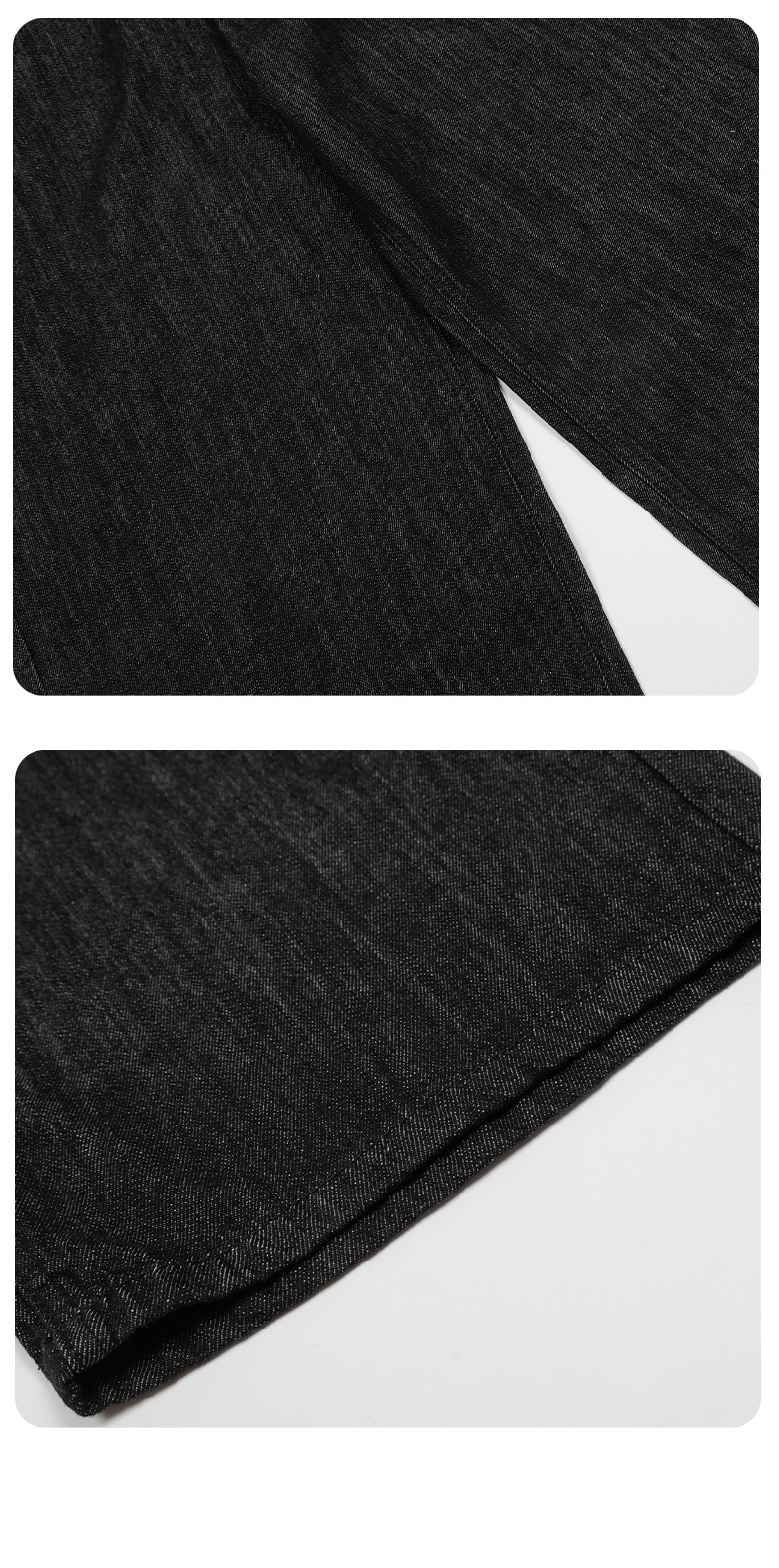 Denim Jeans Faded Unisex Straight A-Line Slim Clean Fit Versatile Long Pants