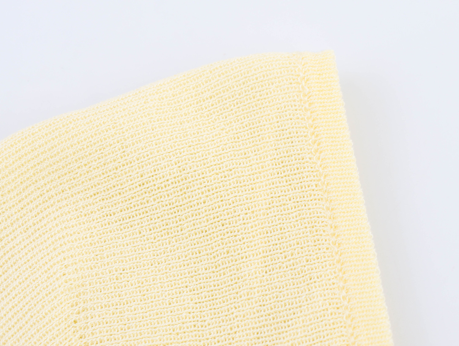 Notch Front Elbow-Length Lemon Polyester Ruched Sweater