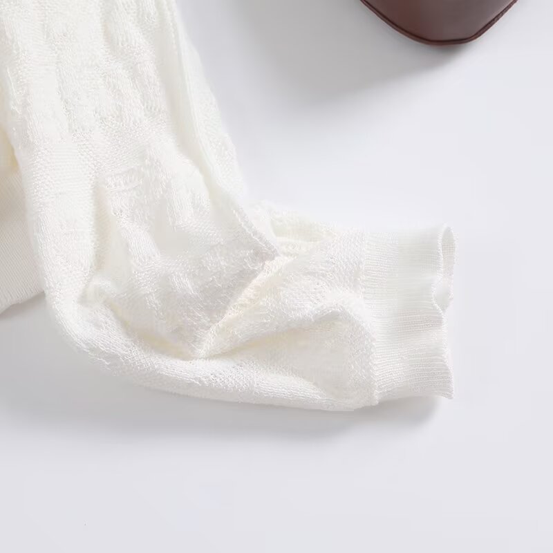 Ivory Cutout Full Sleeve Crew Sweater