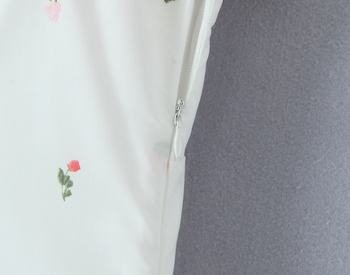 Splicing floral bow tie strap suspender dress