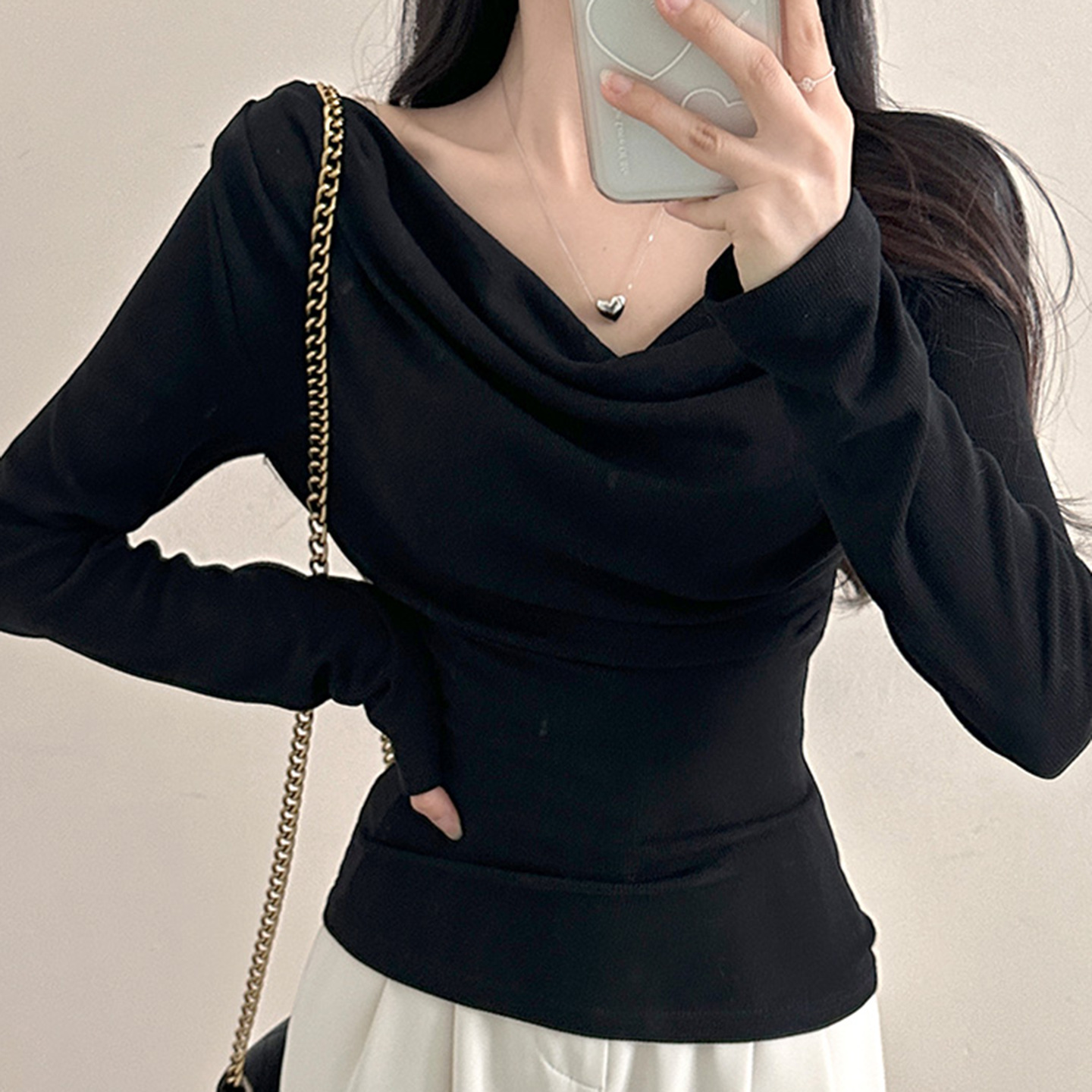 Bardot Bodycon Wrist-Length Neckband T-Shirt