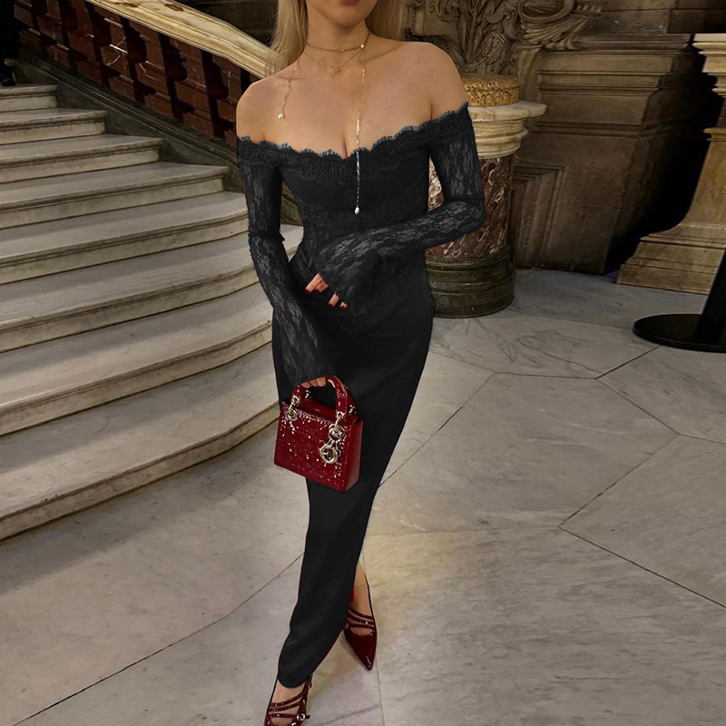 Single Strap Mock Neck Bodycon Dress