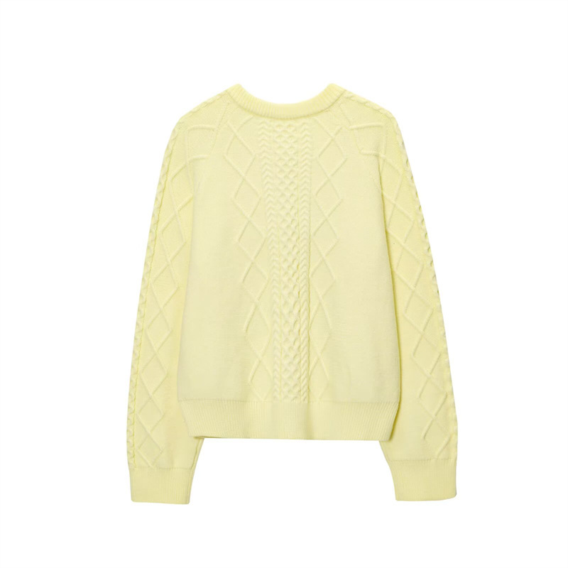 Ladies Oversized Plain Crew Knit Sweater