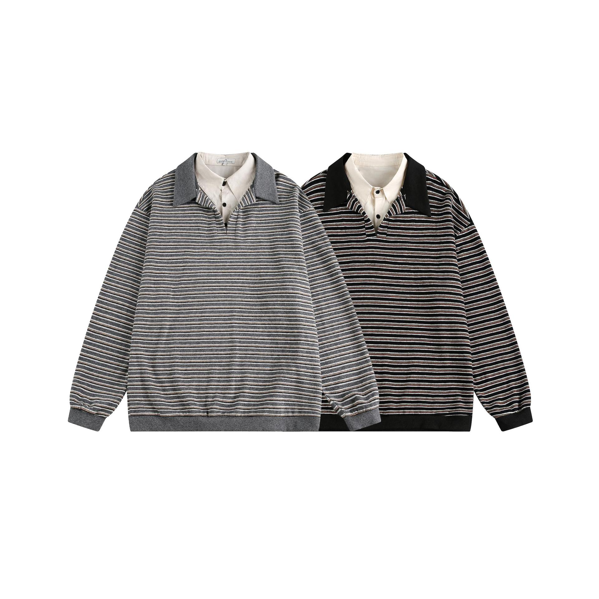 Vintage Faux Layered Contrast Hoodie