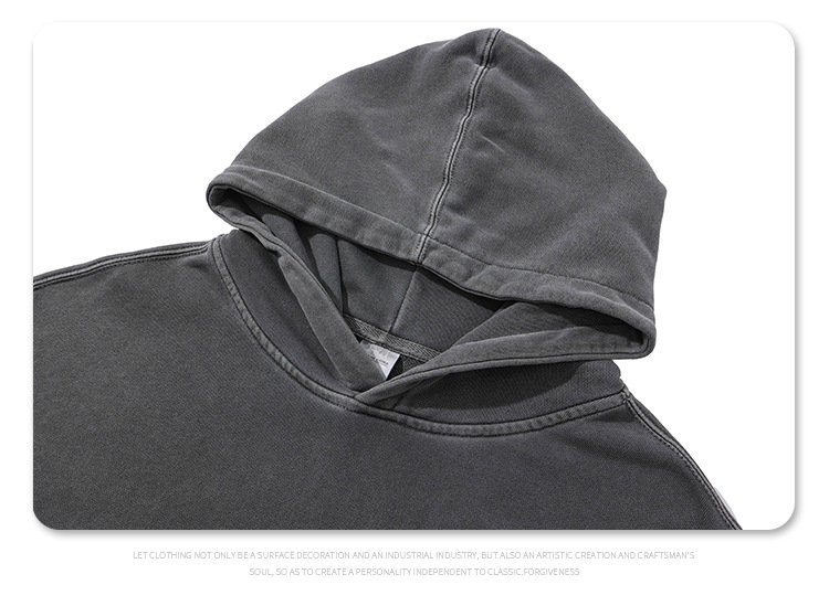 Retro Oversized Solid Cotton Long Sleeve Hoodie