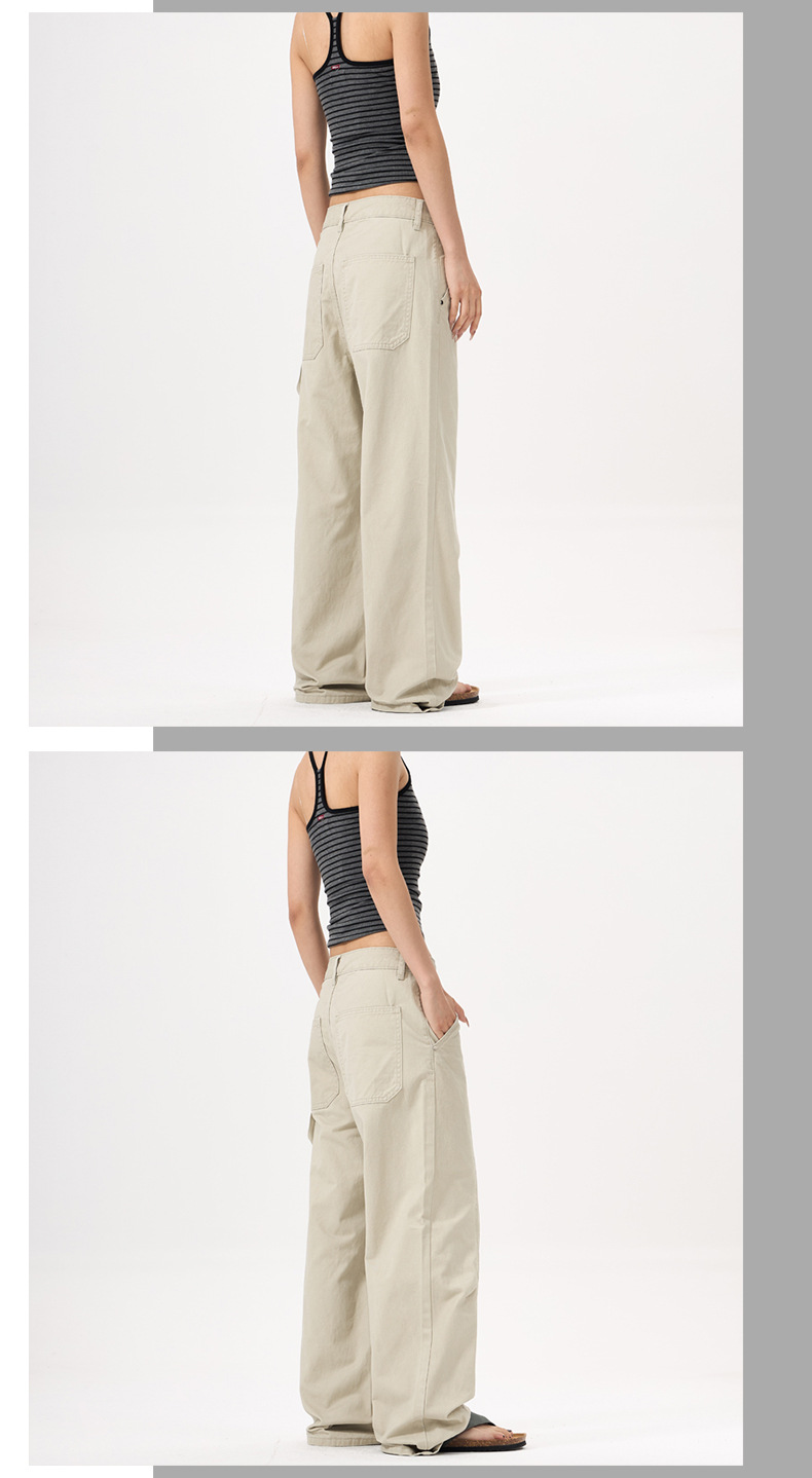 Women's Pants Deconstructed Design Wide-Leg Workwear Casual Trousers