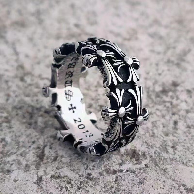 Cross men's and women's white copper ring jewelry